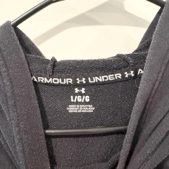 Under Armour Pullover Black Womens Large Boxy Fit Cropped Athleisure Comfy - Picture 4 of 7